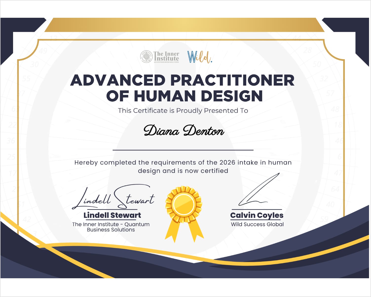Advanced Practitioner of Human Design certificate